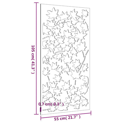 Decorazione Muro Giardino 105x55 cm Foglia Acero Acciaio Corten