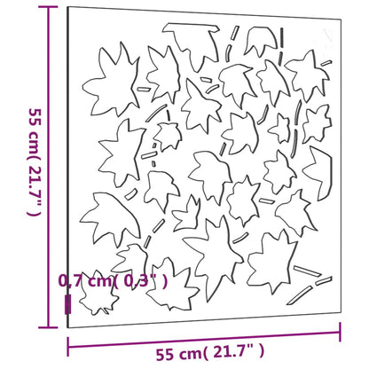 Decorazione Muro Giardino 55x55 cm Foglia Acero Acciaio Corten - homemem39