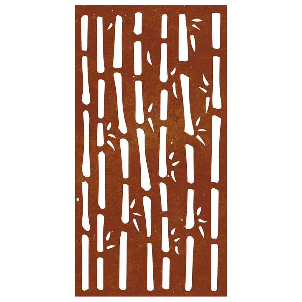 Decorazione Muro da Giardino 105x55 cm Bambù in Acciaio Corten | homemem39