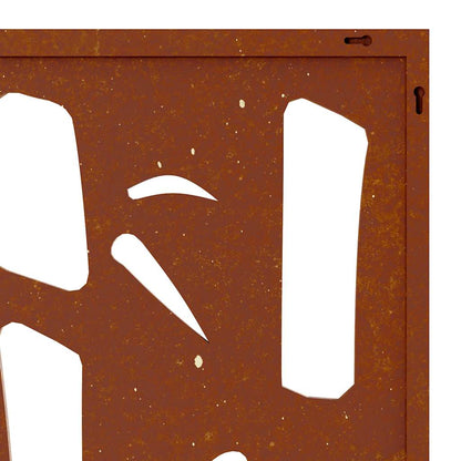 Decorazione Muro da Giardino 105x55 cm Bambù in Acciaio Corten