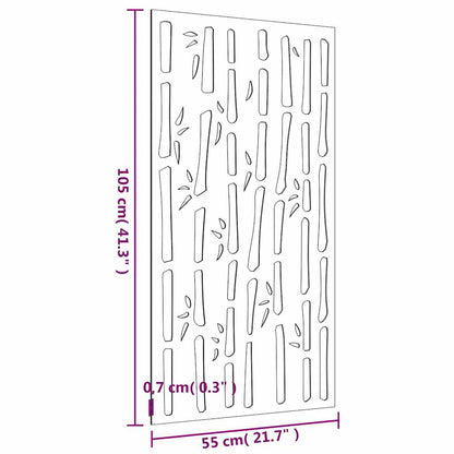 Decorazione Muro da Giardino 105x55 cm Bambù in Acciaio Corten | homemem39