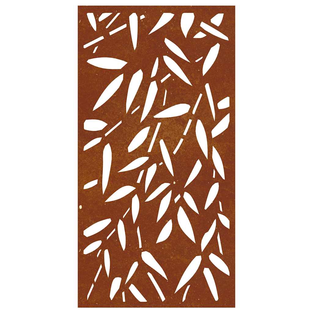 Decorazione Muro Giardino 105x55 cm Foglie Bambù Acciaio Corten | homemem39