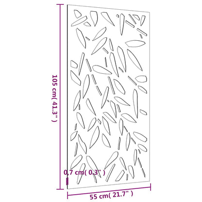 Decorazione Muro Giardino 105x55 cm Foglie Bambù Acciaio Corten | homemem39