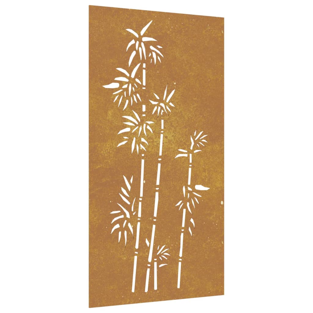 Decorazione Muro da Giardino 105x55 cm Bambù in Acciaio Corten - homemem39
