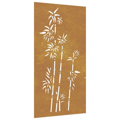 Decorazione Muro da Giardino 105x55 cm Bambù in Acciaio Corten - homemem39