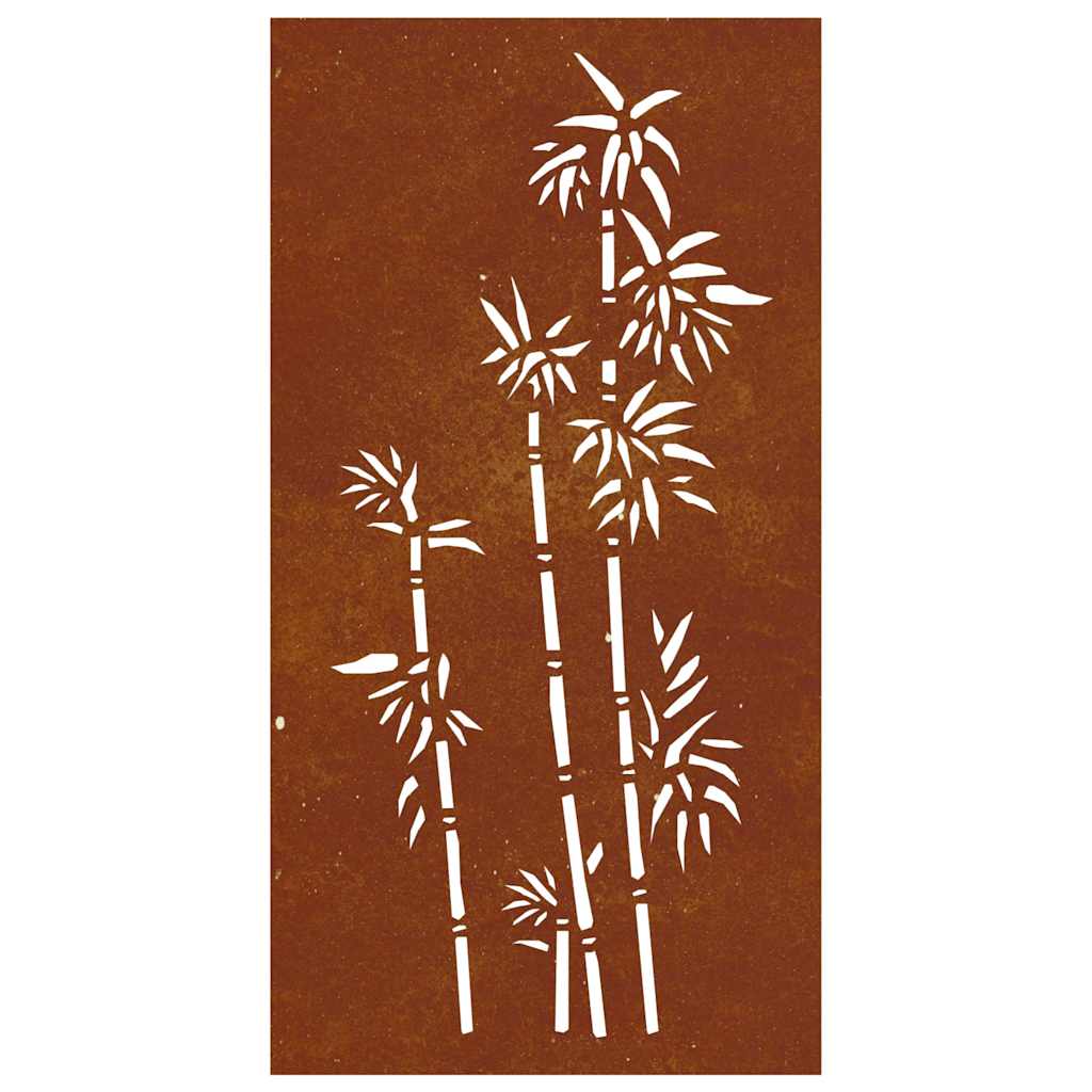 Decorazione Muro da Giardino 105x55 cm Bambù in Acciaio Corten | homemem39