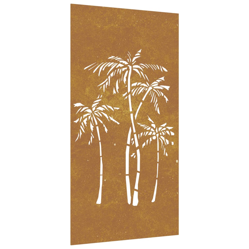 Decorazione Muro da Giardino 105x55 cm Palma in Acciaio Corten - homemem39