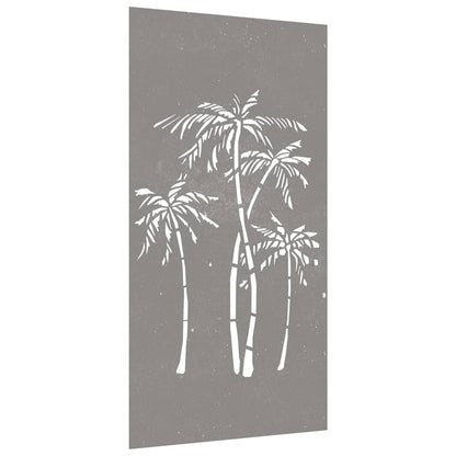 Decorazione Muro da Giardino 105x55 cm Palma in Acciaio Corten | homemem39