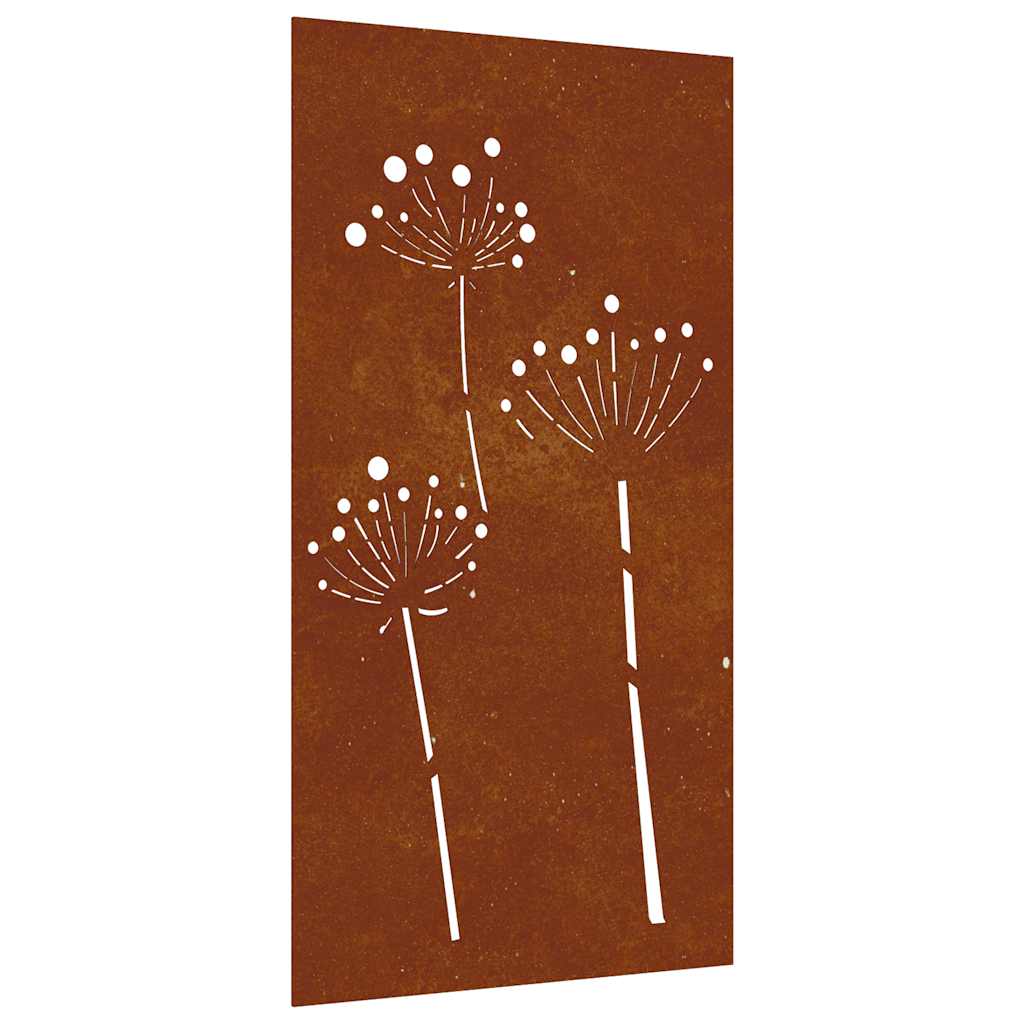 Decorazione Muro da Giardino 105x55 cm Fiore in Acciaio Corten | homemem39
