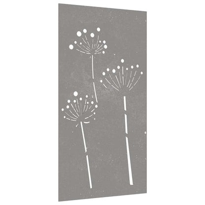 Decorazione Muro da Giardino 105x55 cm Fiore in Acciaio Corten | homemem39