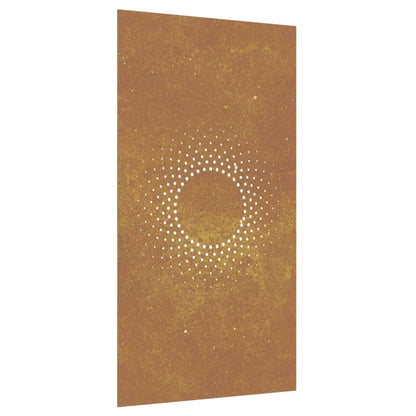 Decorazione Muro da Giardino 105x55 cm Sole in Acciaio Corten - homemem39