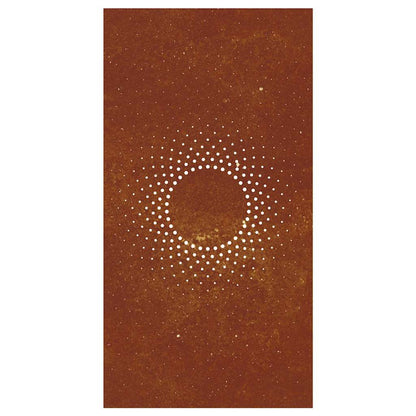 Decorazione Muro da Giardino 105x55 cm Sole in Acciaio Corten | homemem39