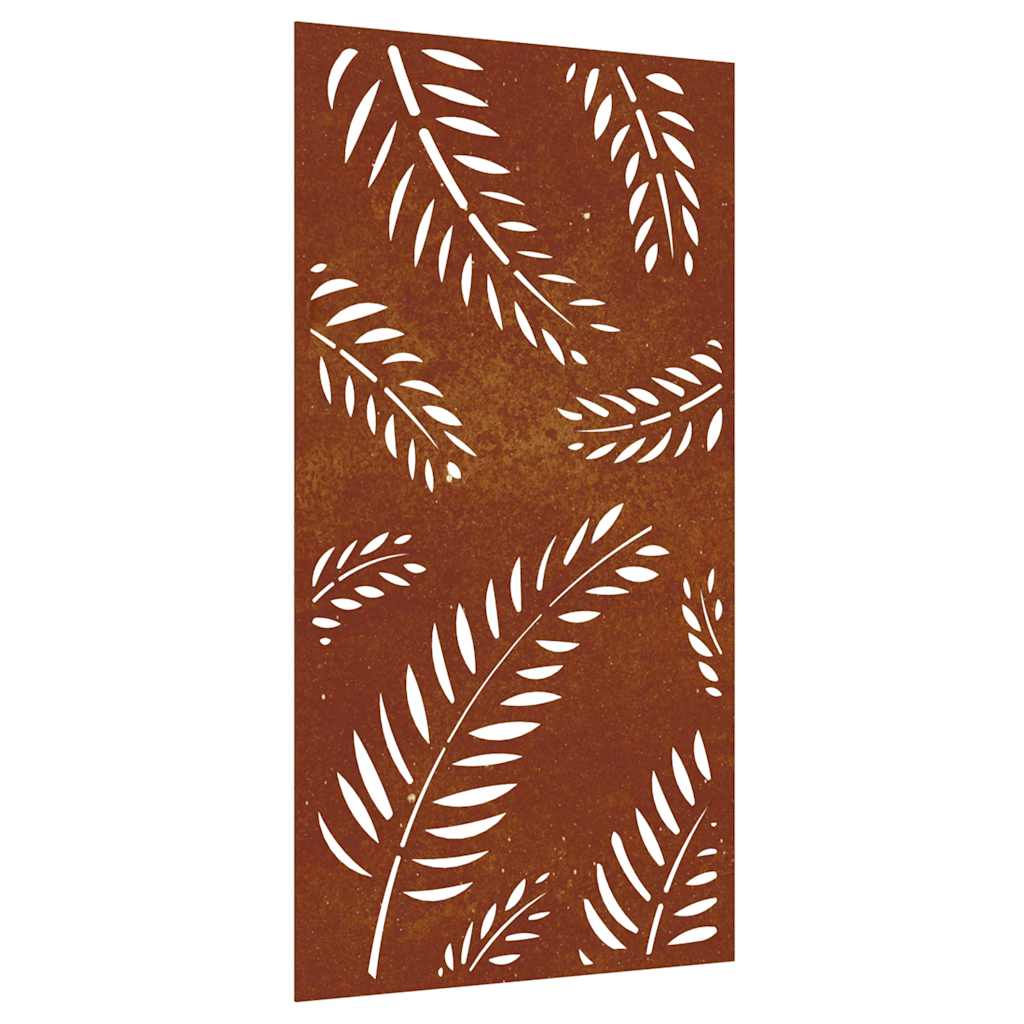 Decorazione Muro da Giardino 105x55 cm Foglia Acciaio Corten
