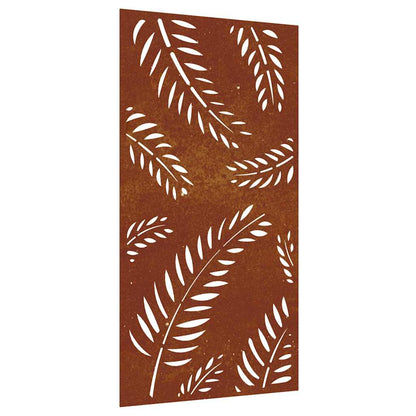Decorazione Muro da Giardino 105x55 cm Foglia Acciaio Corten