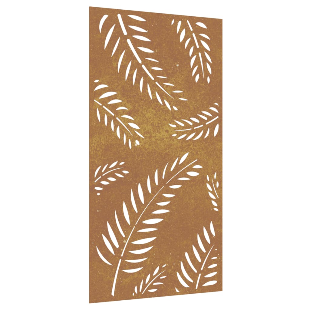 Decorazione Muro da Giardino 105x55 cm Foglia Acciaio Corten - homemem39