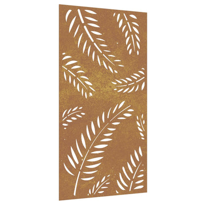 Decorazione Muro da Giardino 105x55 cm Foglia Acciaio Corten - homemem39