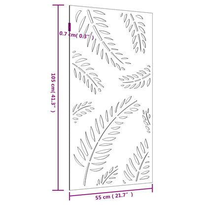 Decorazione Muro da Giardino 105x55 cm Foglia Acciaio Corten - homemem39