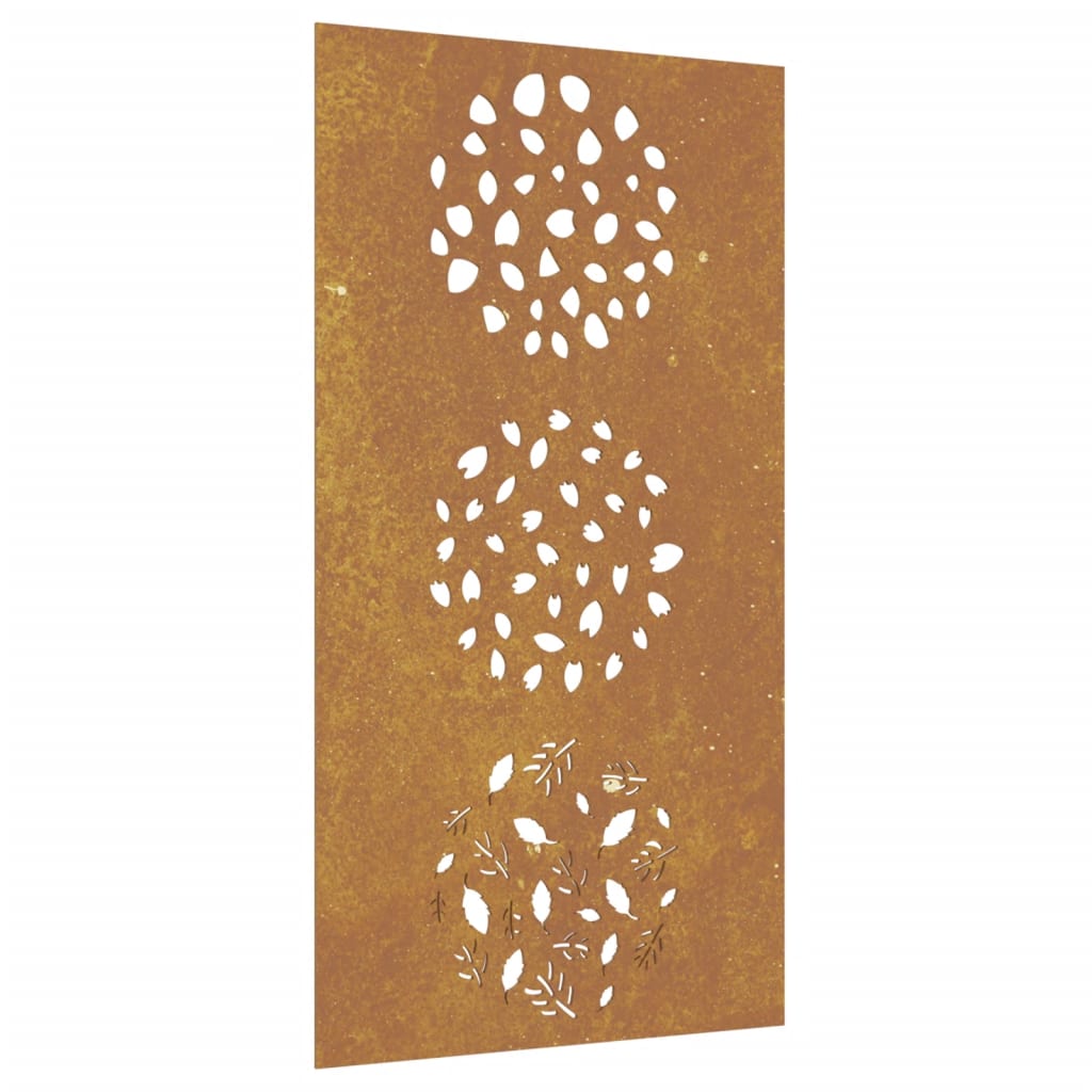 Decorazione Muro da Giardino 105x55 cm Foglia Acciaio Corten - homemem39