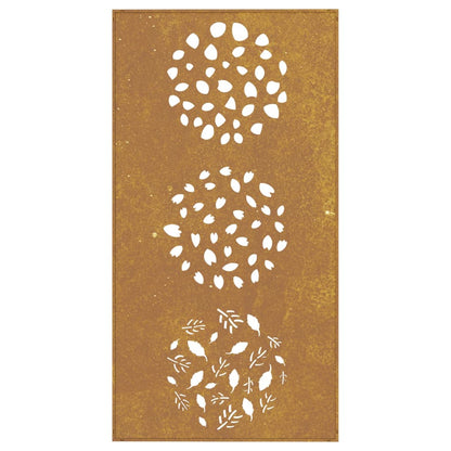Decorazione Muro da Giardino 105x55 cm Foglia Acciaio Corten - homemem39