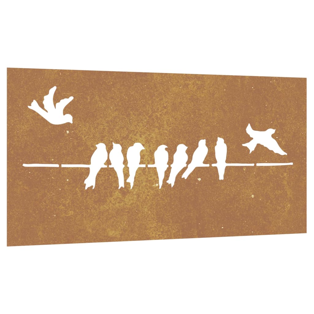 Decorazione Muro da Giardino 105x55 cm Uccello Acciaio Corten - homemem39