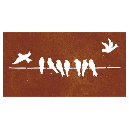 Decorazione Muro da Giardino 105x55 cm Uccello Acciaio Corten | homemem39