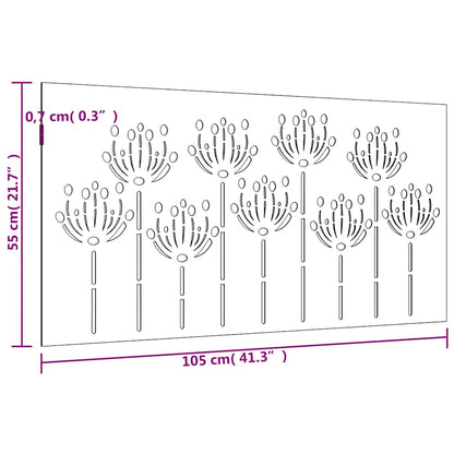 Decorazione Muro da Giardino 105x55 cm Fiore in Acciaio Corten | homemem39