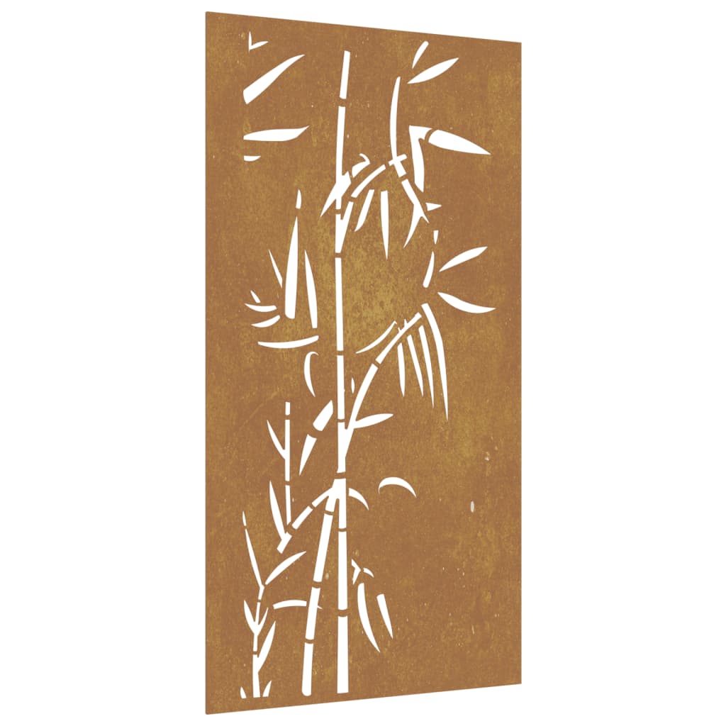 Decorazione Muro da Giardino 105x55 cm Bambù in Acciaio Corten - homemem39
