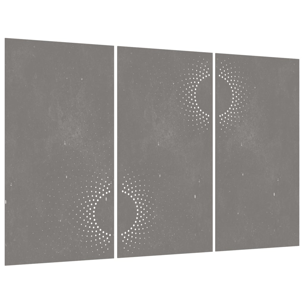 Decorazioni Muro da Giardino 3 pz 105x55 cm Sole Acciaio Corten