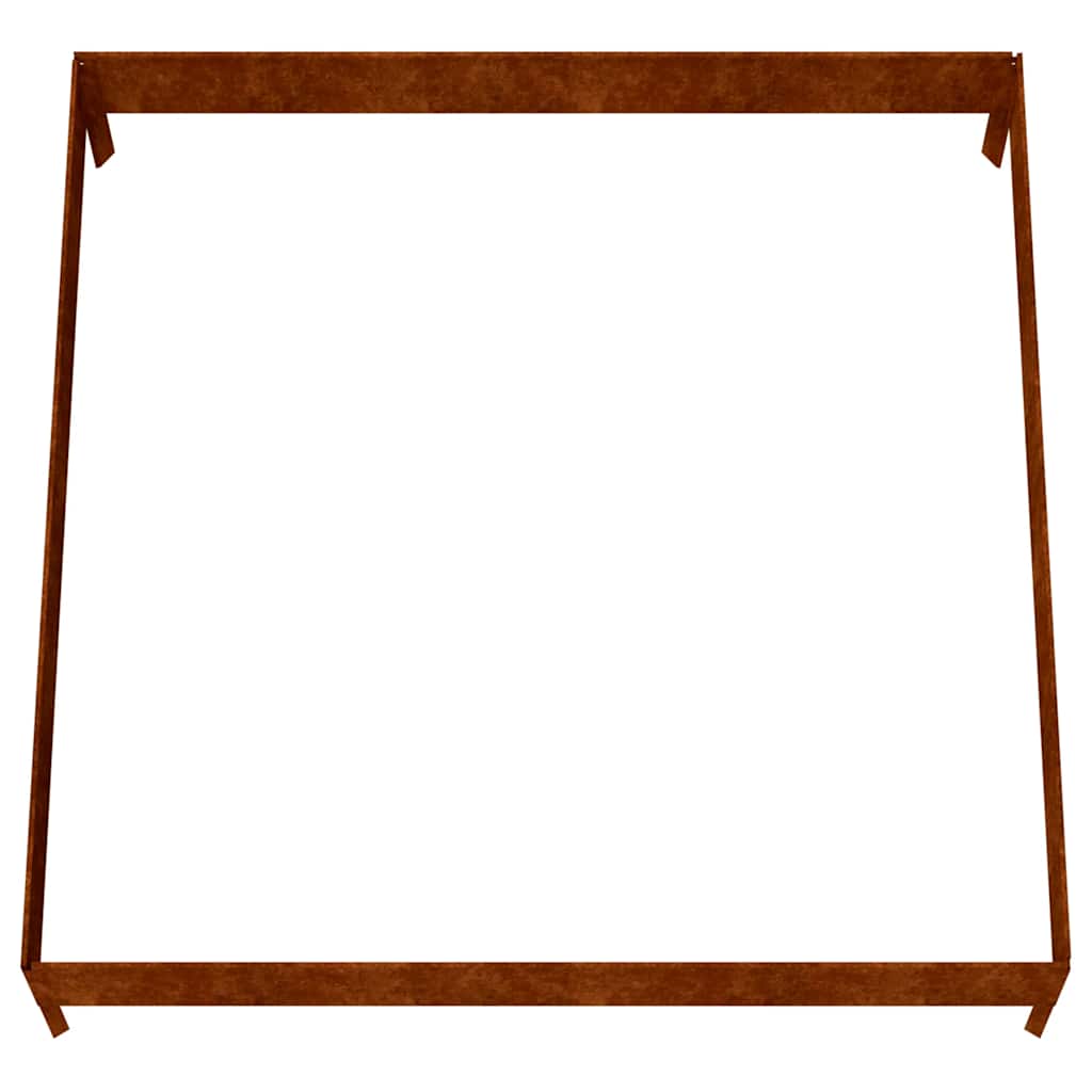 Fioriera Rialzata da Giardino 100x100x26 cm in Acciaio Corten | homemem39