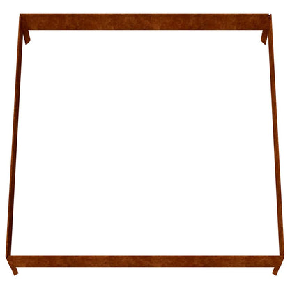 Fioriera Rialzata da Giardino 100x100x26 cm in Acciaio Corten | homemem39