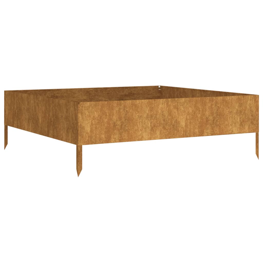 Fioriera Rialzata da Giardino 100x100x33,5 cm in Acciaio Corten - homemem39
