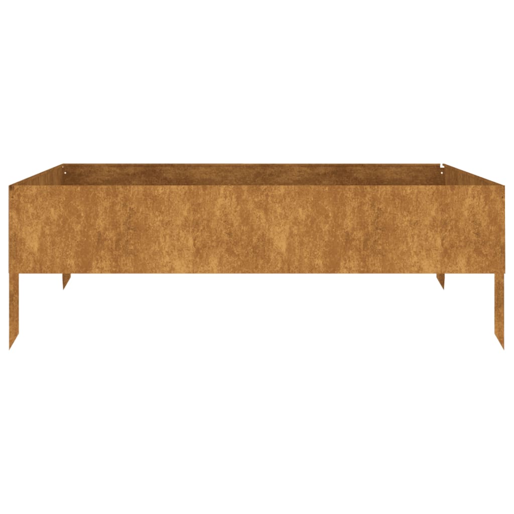 Fioriera Rialzata da Giardino 100x100x33,5 cm in Acciaio Corten - homemem39