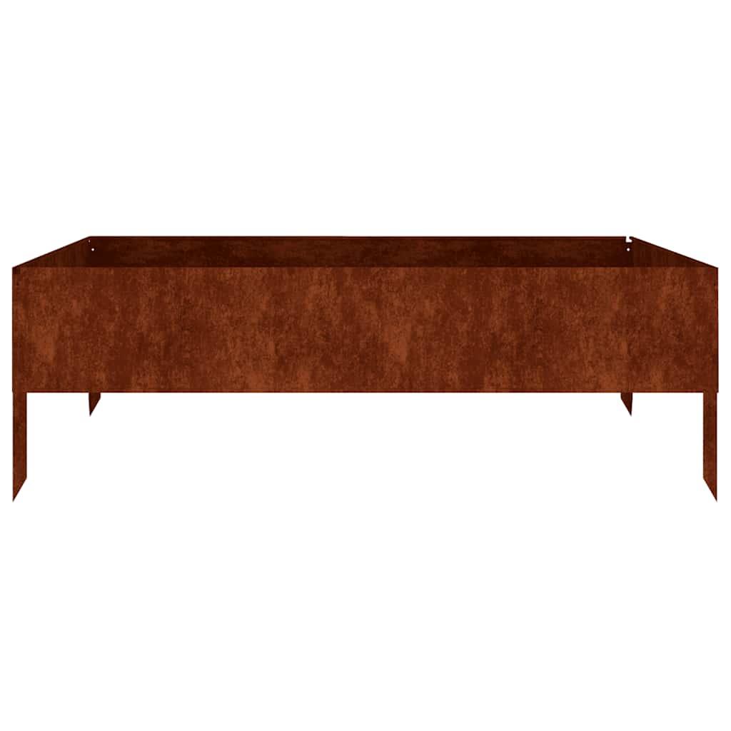 Fioriera Rialzata da Giardino 100x100x33,5 cm in Acciaio Corten