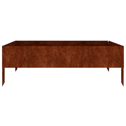 Fioriera Rialzata da Giardino 100x100x33,5 cm in Acciaio Corten