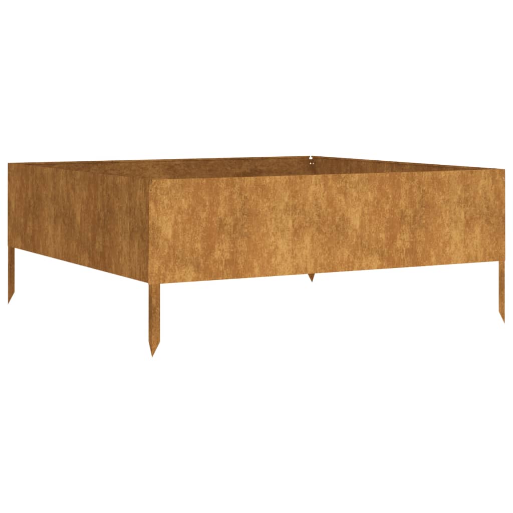 Fioriera Rialzata da Giardino 100x100x41 cm in Acciaio Corten - homemem39