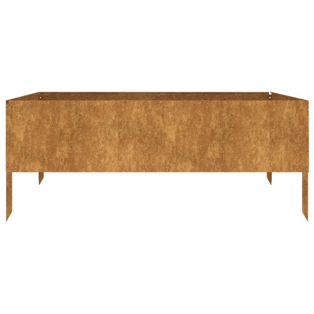 Fioriera Rialzata da Giardino 100x100x41 cm in Acciaio Corten - homemem39