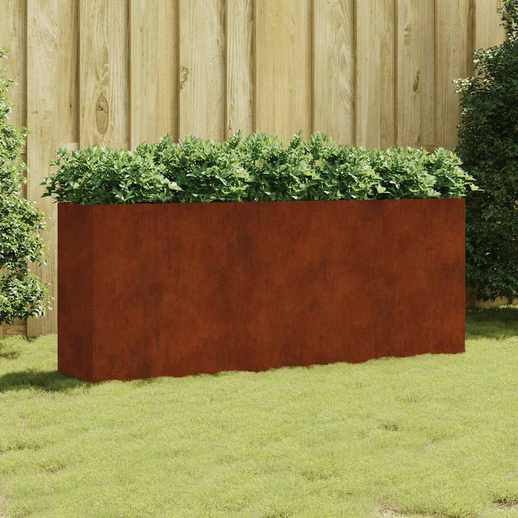 Fioriera Rialzata da Giardino 200x40x80 cm in Acciaio Corten