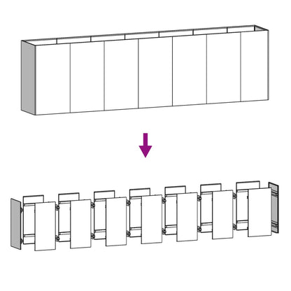 Fioriera Rialzata da Giardino 280x40x80 cm in Acciaio Corten - homemem39