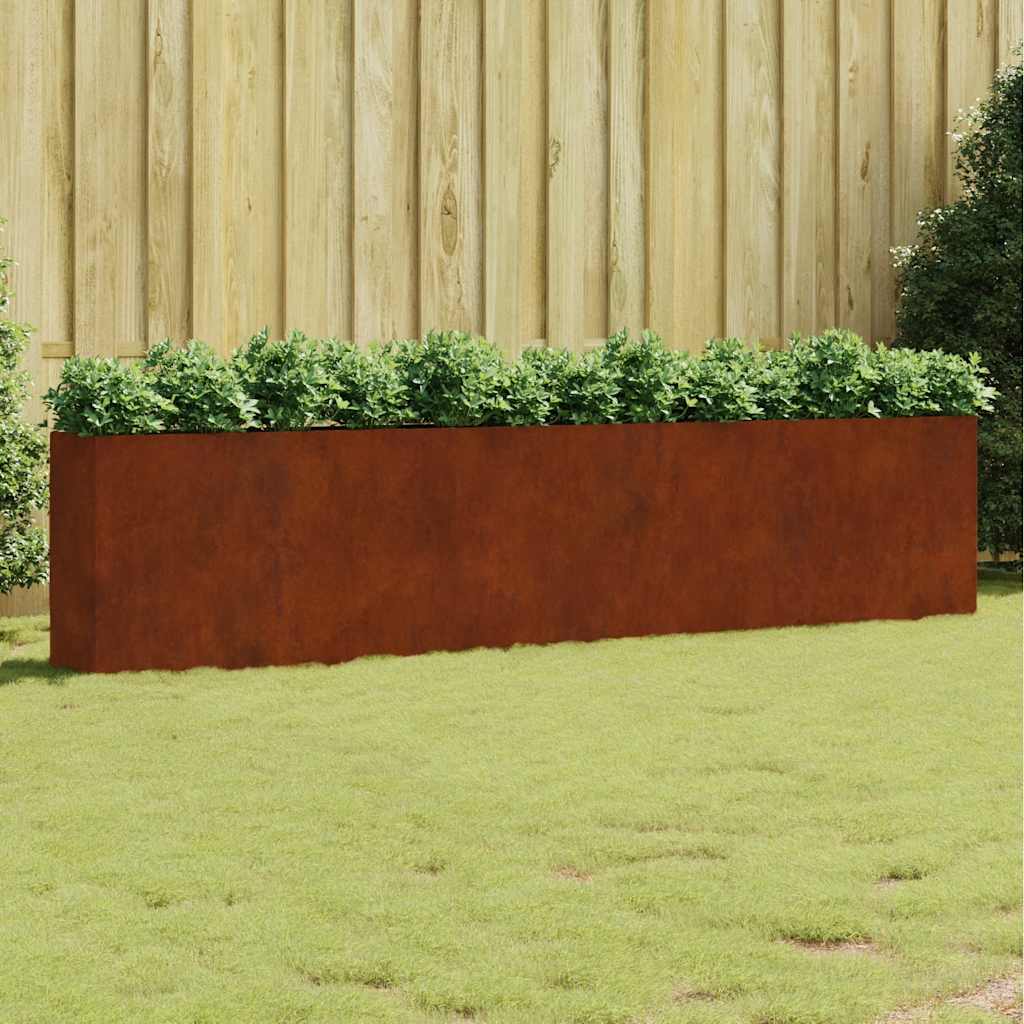 Fioriera Rialzata da Giardino 360x40x80 cm in Acciaio Corten | homemem39