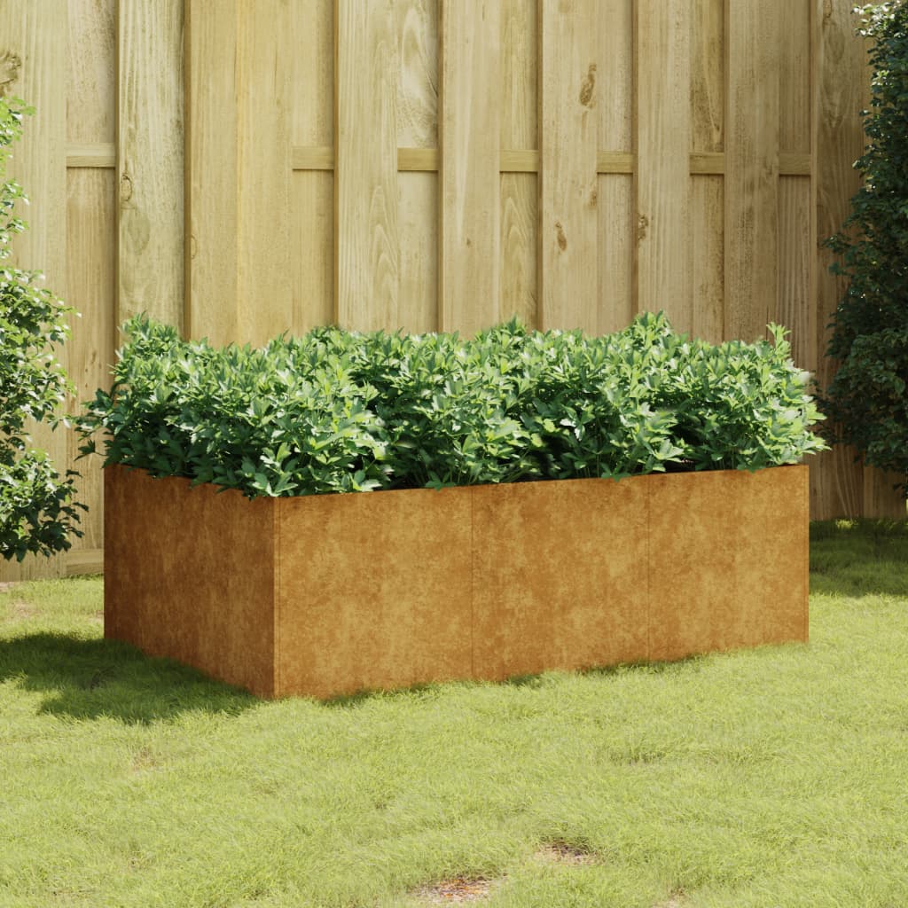 Fioriera Rialzata da Giardino 120x80x40 cm in Acciaio Corten - homemem39