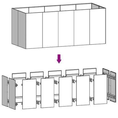Fioriera Rialzata da Giardino 200x80x80 cm in Acciaio Corten - homemem39