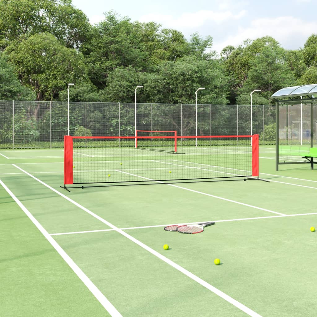 Rete da Tennis Nera e Rossa 400x100x87 cm in Poliestere | homemem39