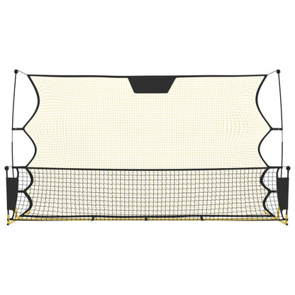 Rete Rimbalzante da Calcio Nera Gialla 183x85x120cm Poliestere - homemem39