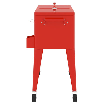 Carrello Porta Ghiaccio su Ruote Rosso 92x43x89 cm - homemem39