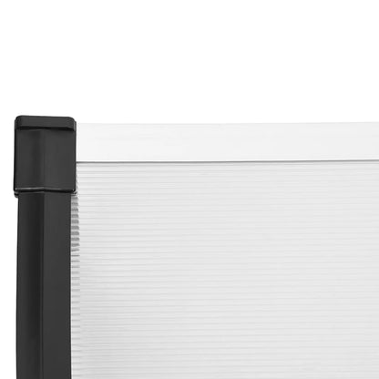 Black and Transparent Door Canopy 152.5x90 cm Polycarbonate