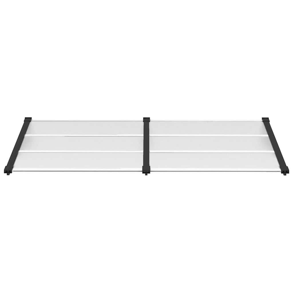 Tettoia per Porta Nero e Trasparente 199x90 cm in Policarbonato - homemem39