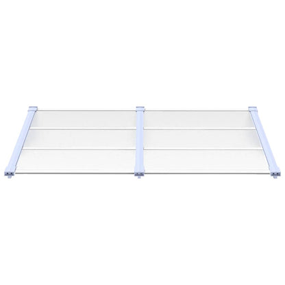 Tettoia per Porta Grigio e Trasparente 152,5x90cm Policarbonato