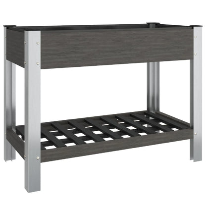 Fioriera Rialzata Giardino con Ripiano Grigia 100x50x75 cm WPC