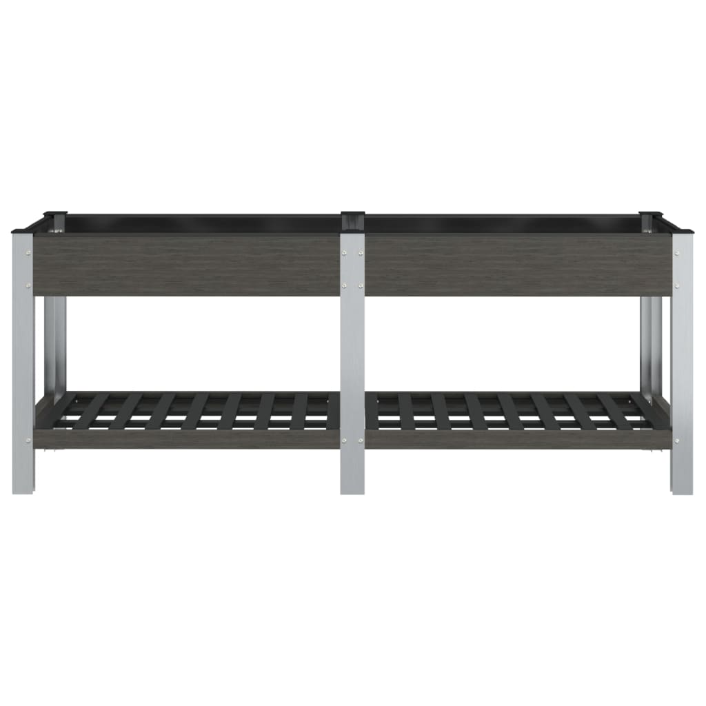 Fioriera Rialzata Giardino con Ripiano Grigia 200x50x75 cm WPC | homemem39