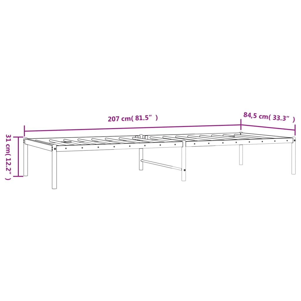 Giroletto in Metallo Nero 80x200 cm